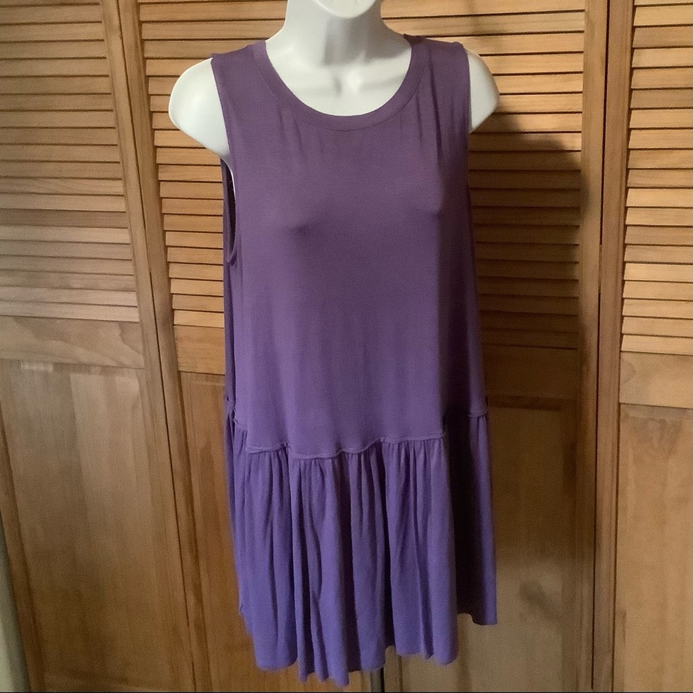 ☀️☀️Zenana Premium Stretch knit Tee Tank Tunic length with flounce bottom  L-XL